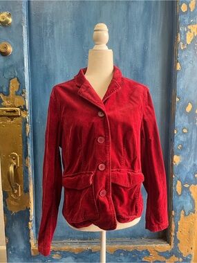 Relativity Red Corduroy Button Jacket